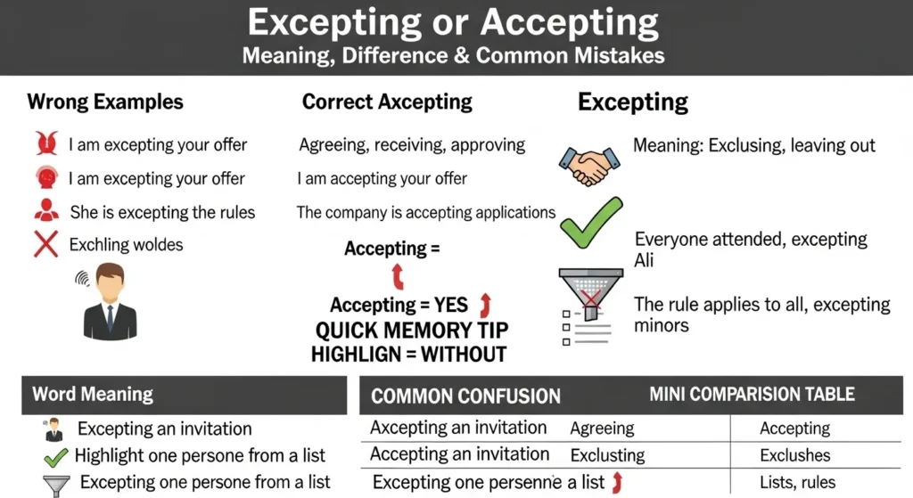 Common Mistakes with Excepting or Accepting