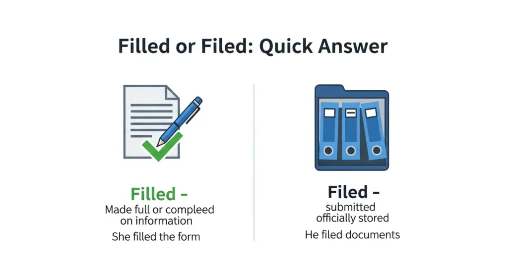 Filled or Filed : Quick Answer