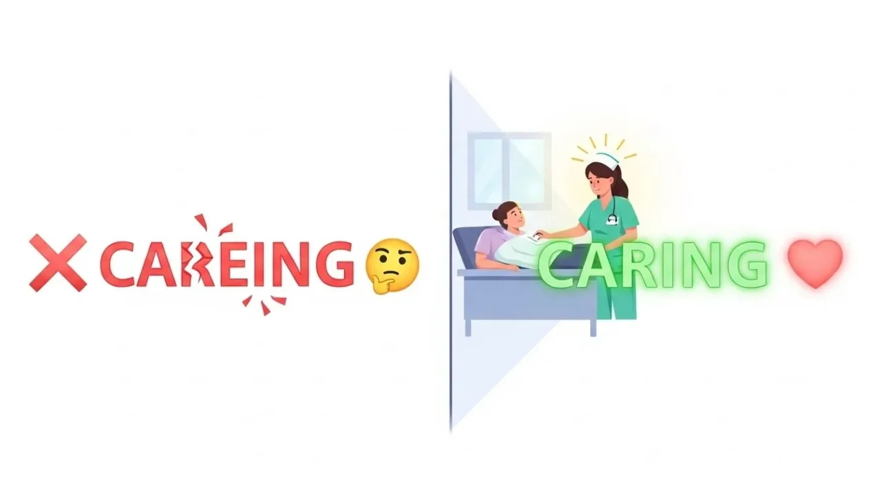 careing or caring