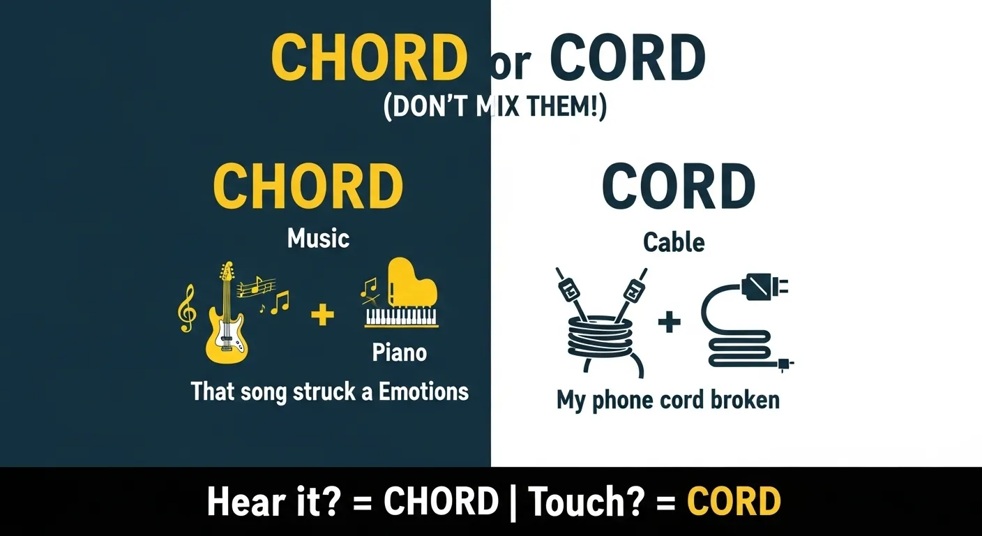 Chord or Cord: What’s the Difference and Meaning in 2026