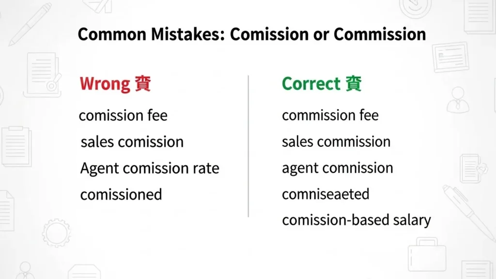 Common Mistakes with Comission or Commission