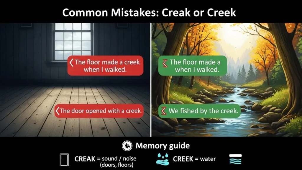 Common Mistakes with Creak or Creek
