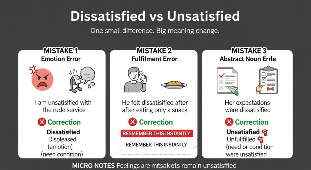 Common Mistakes with Dissatisfied or Unsatisfied