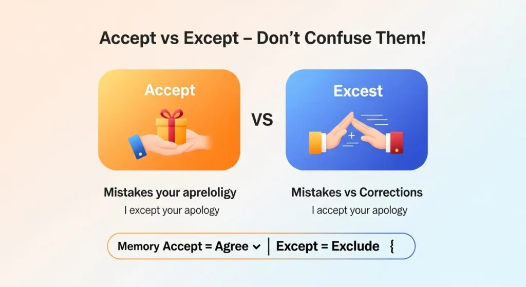 Common Mistakes with Except or Accept