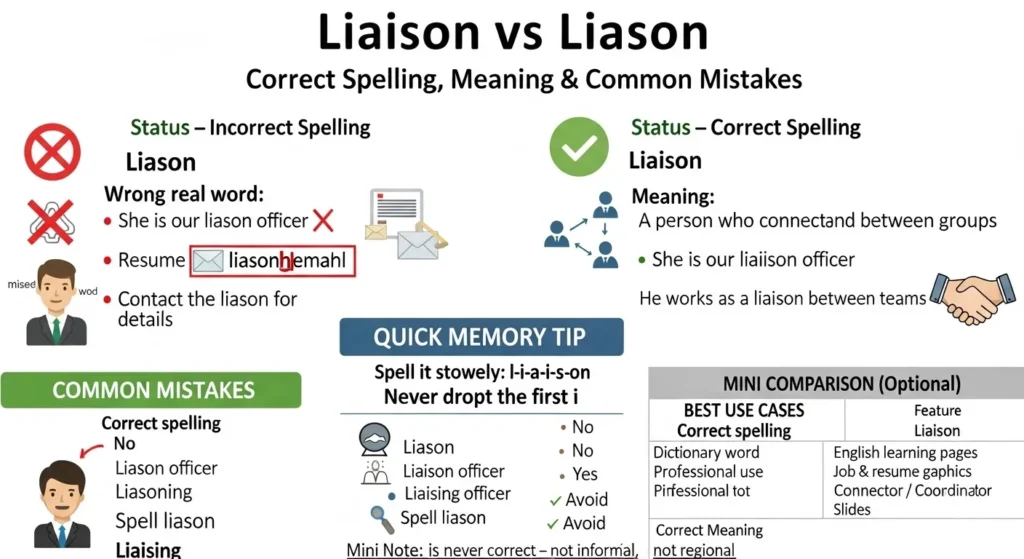 Common Mistakes with liaison vs liason