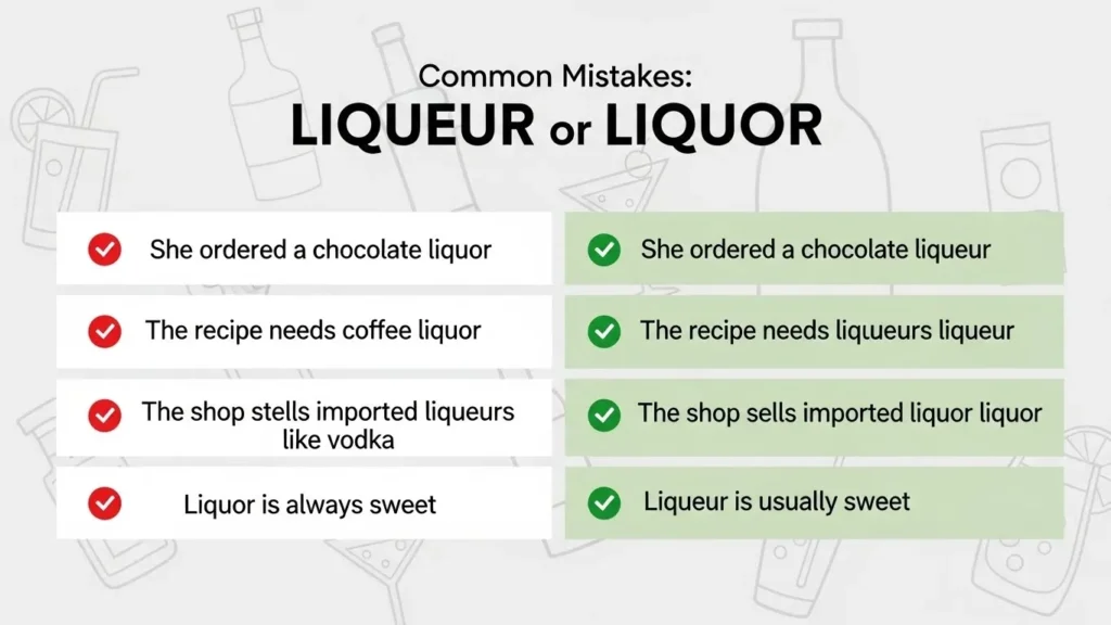 Common Mistakes with Liqueur or Liquor