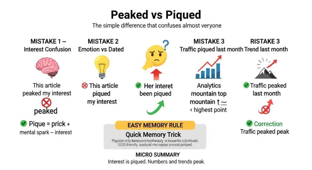 Common Mistakes with Peaked or Piqued