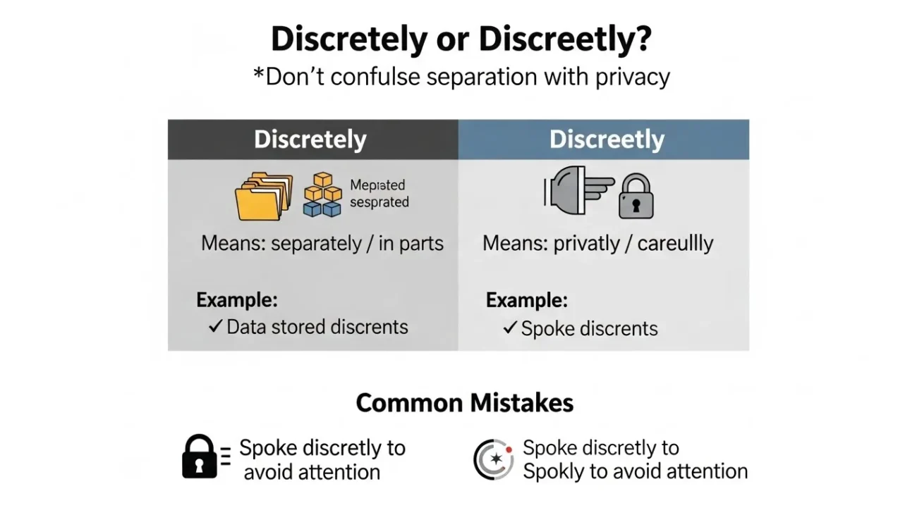 discretely or discreetly