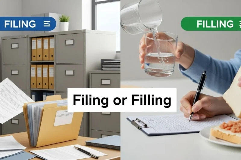 Filing vs Filling: Meaning, Examples, and which one is correct?