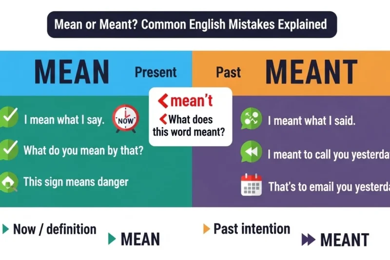 Mean vs Meant: Which One Is Correct in English?