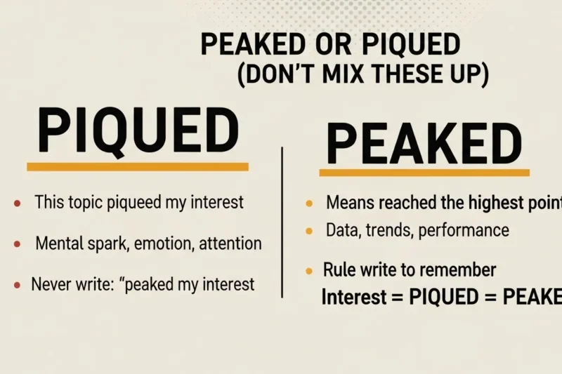 Peaked or Piqued: Meaning,Difference and Learn in Sec