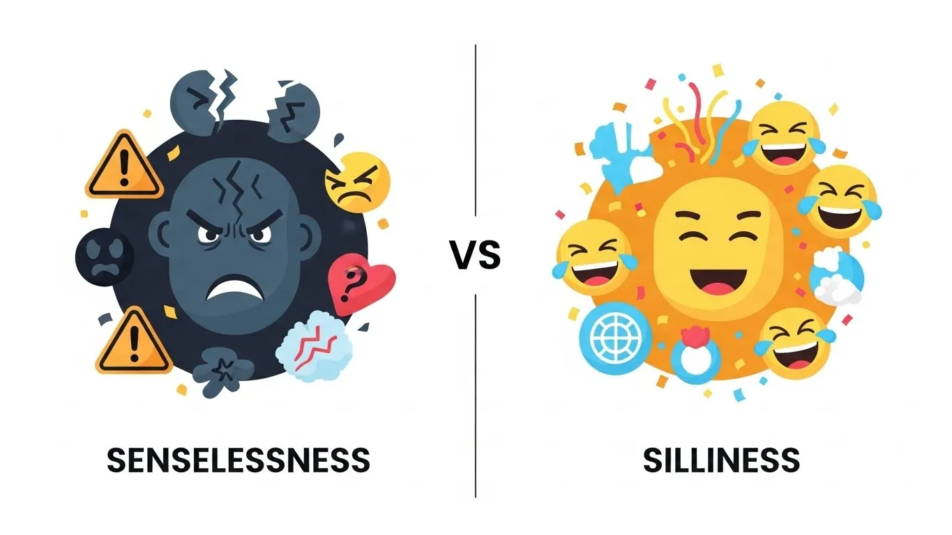 Senselessness vs Silliness: Meaning, Examples, and Usage