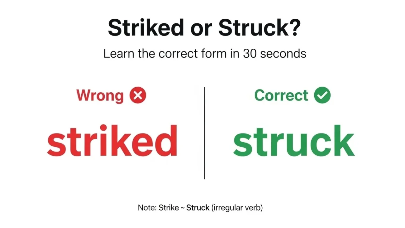 striked or struck