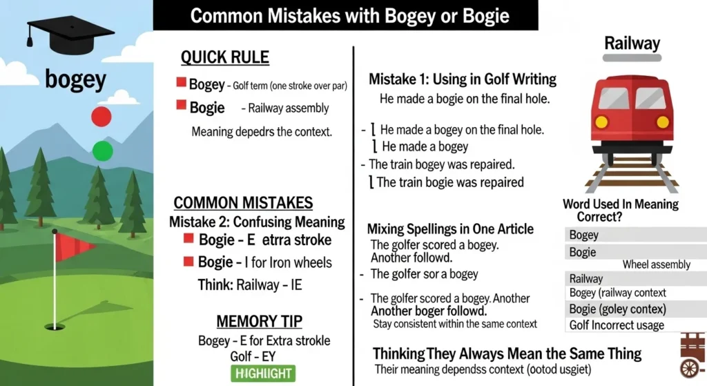 Common Mistakes with Bogey or Bogie
