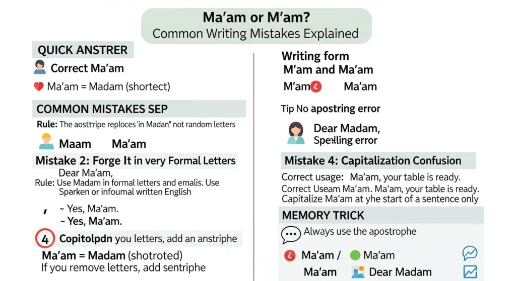 Common Mistakes with M'am or Ma'am