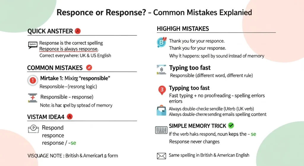 Common Mistakes with Responce or Response