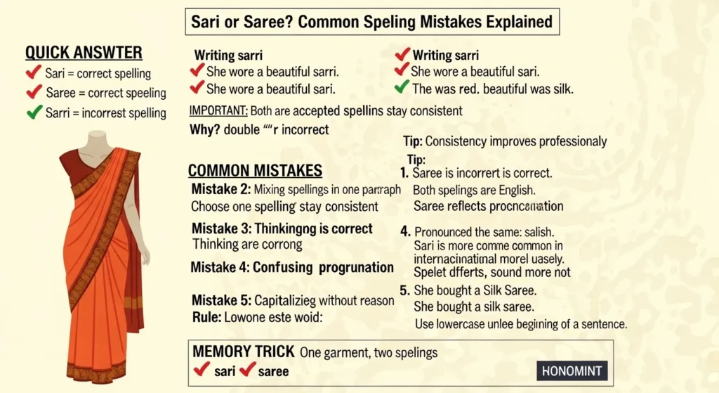 Common Mistakes with Sari or Saree