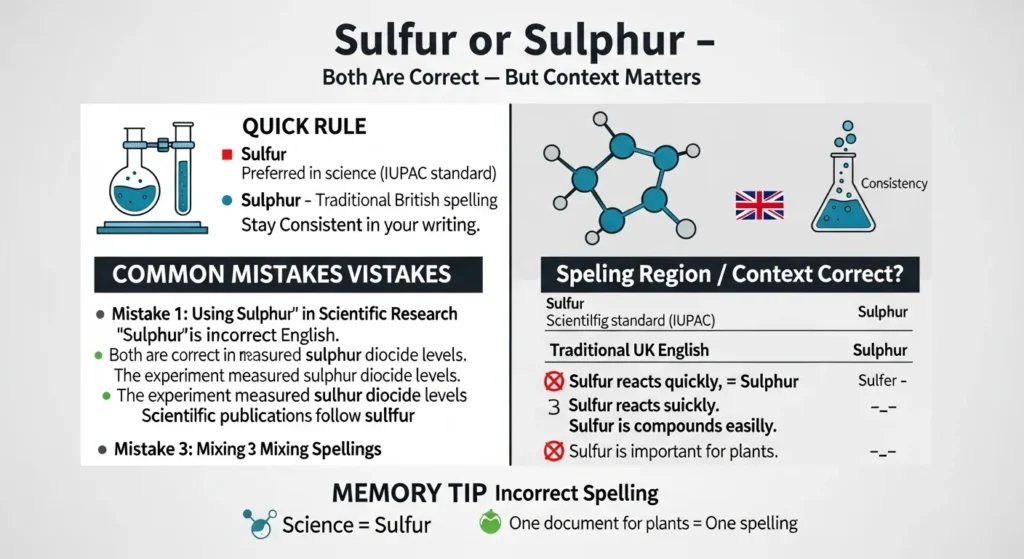 Common Mistakes with Sulfur or Sulphur