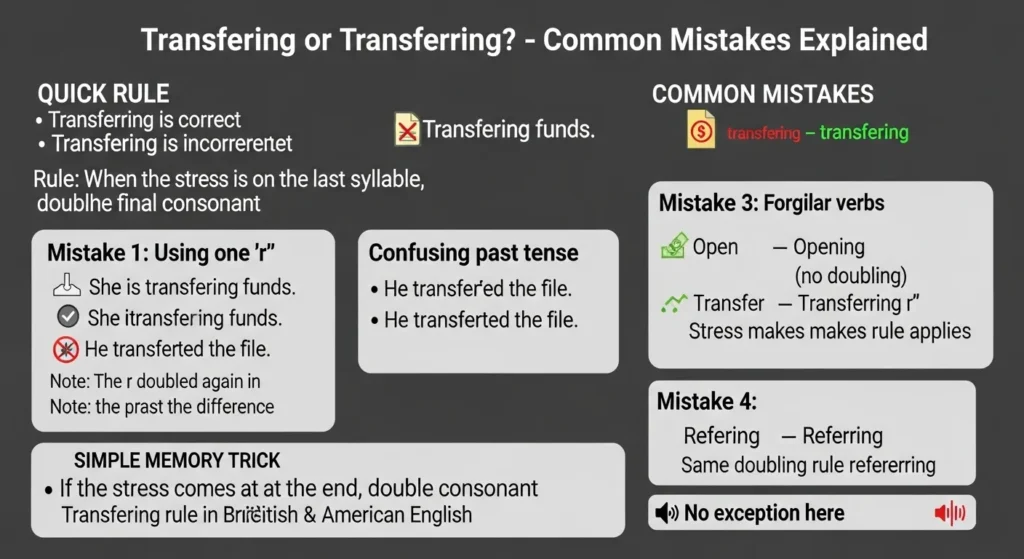 Common Mistakes with Transfering or Transferring
