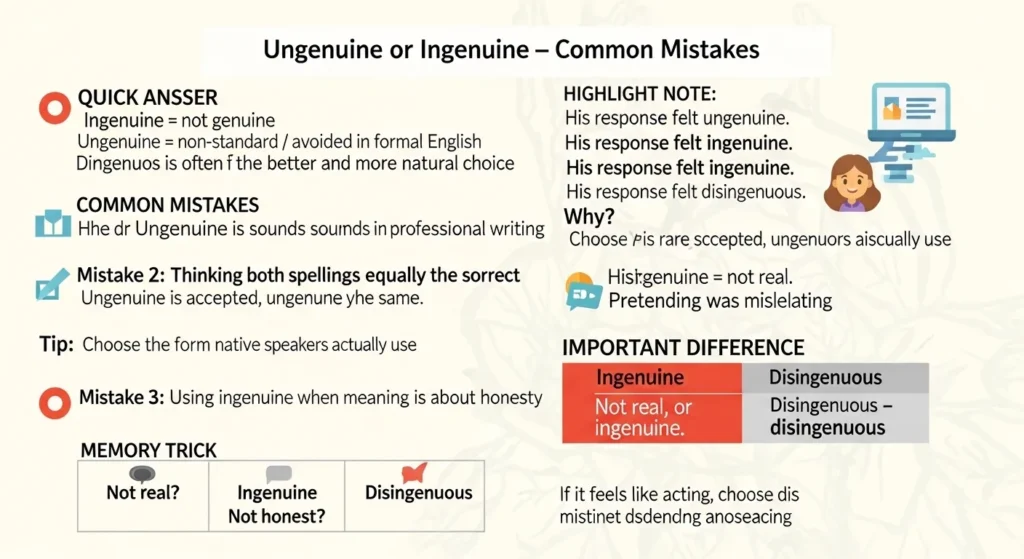 Common Mistakes with Ungenuine or Ingenuine