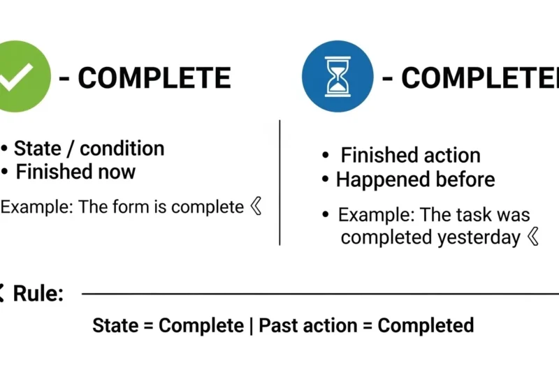 Complete or Completed:Meaning,Difference and Usage in 2026
