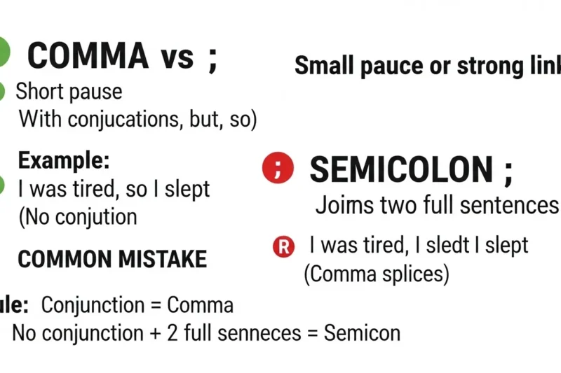 Semicolon or Comma?The Simple Punctuation Rule Explained