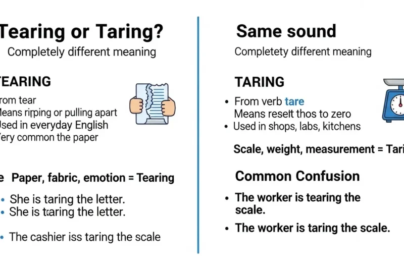 Tearing or Taring? The Correct Word Explained Clearly in 2026