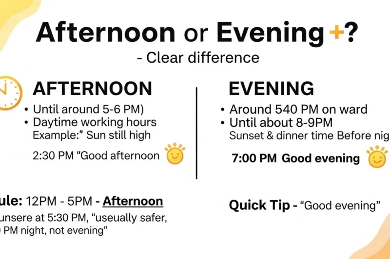 Afternoon or Evening:Meaning,Difference & Correct Usage in 2026