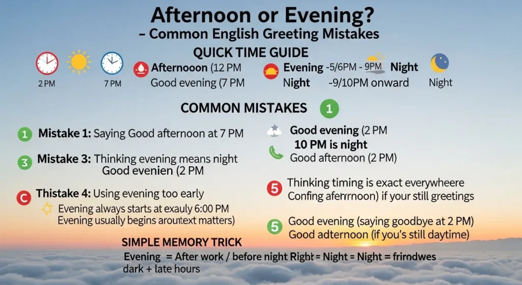 Common Mistakes with Afternoon or Evening