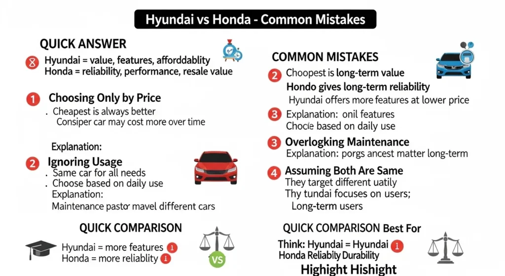 Common Mistakes with Hyundai or Honda