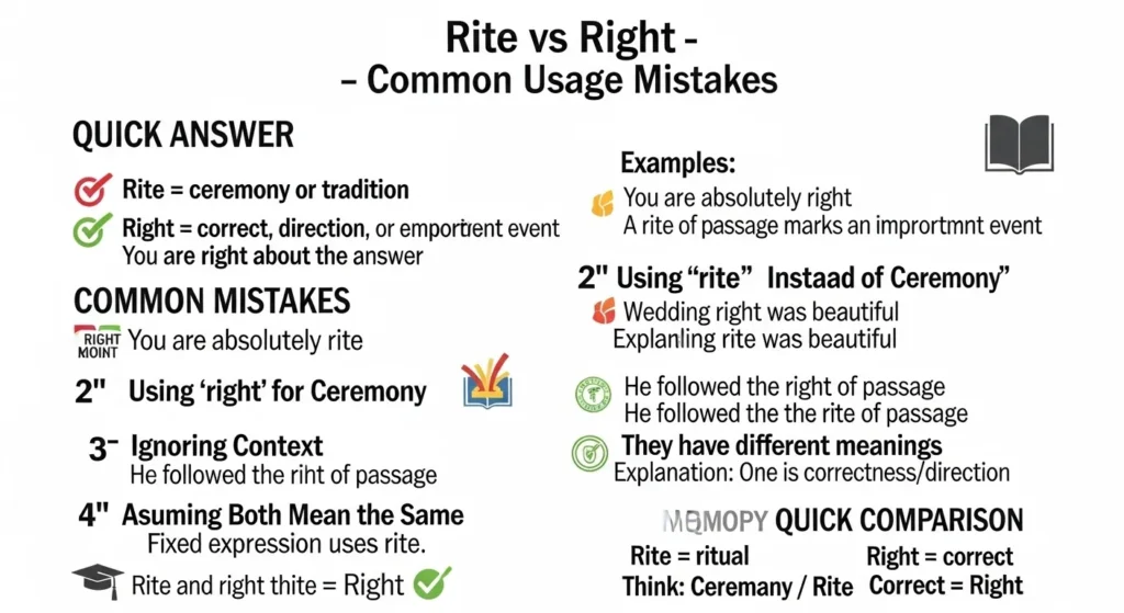 Common Mistakes with Rite or Right