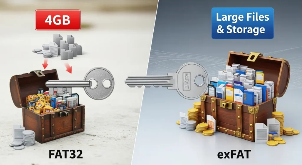 Key Difference Between FAT32 and exFAT