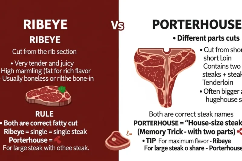 Ribeye or Porterhouse? Meaning the Difference Between in 2026