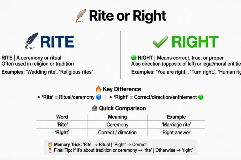 Rite or Right : Meaning, Difference & What’s the Correct Word 2026