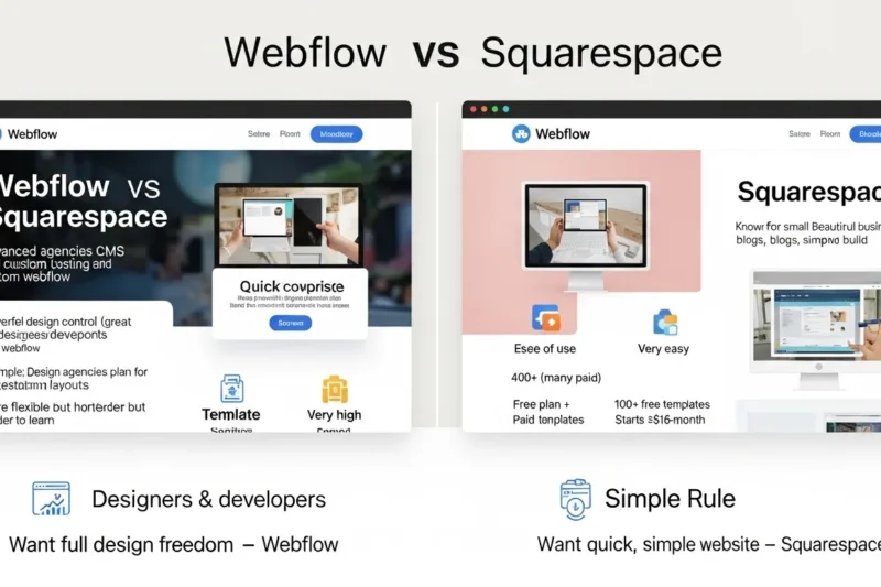 Webflow or Squarespace: Which Website Builder Is Better? in 2026